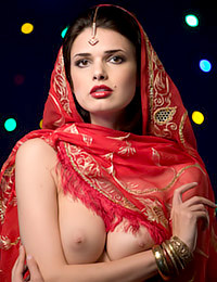 Astonishing sensual seductress Jasmine A poses in only her sarong.